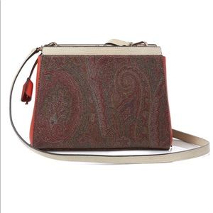 Etro Orange Paisley Printed Crossbody Bag